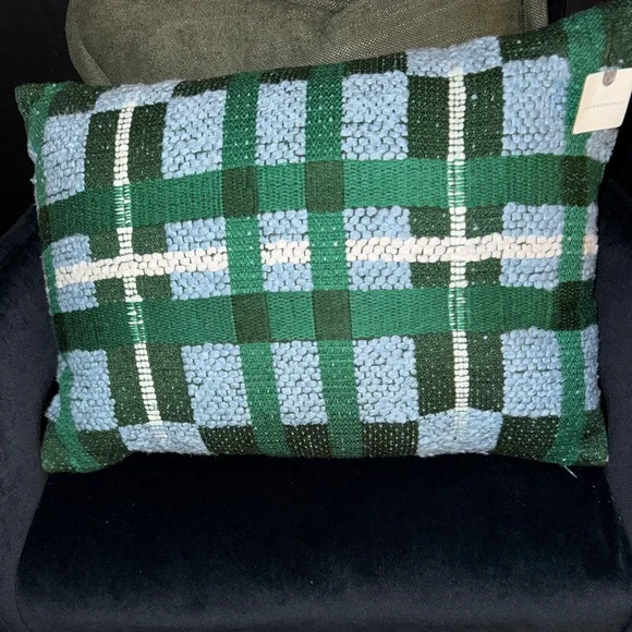 NEW Anthropologie Selene Plaid Woven Pillow, 14x20” - Picture 3 of 4